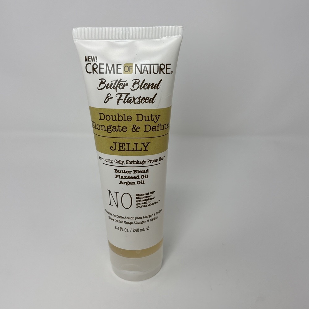 Creme of Nature Butter Blend & Flaxseed Double Duty Elongate Define Jelly 8.4oz